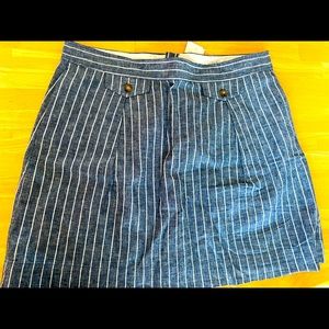 NWT J Crew Chambray striped skirt